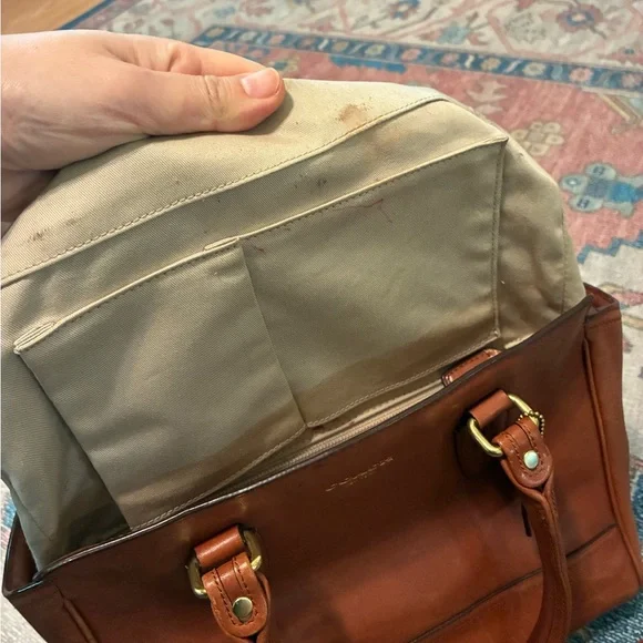 Coach Brown Leather Satchel with Gold Hardware - Picture 13 of 13